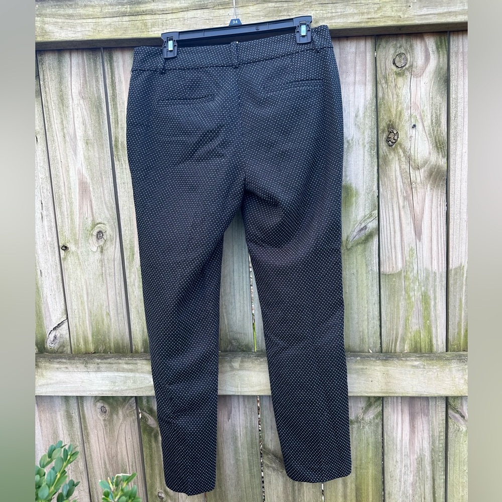 Ann Taylor Polka Dot Dress Pants Office Work Straight Leg Black White Size 4 - Picture 9 of 11